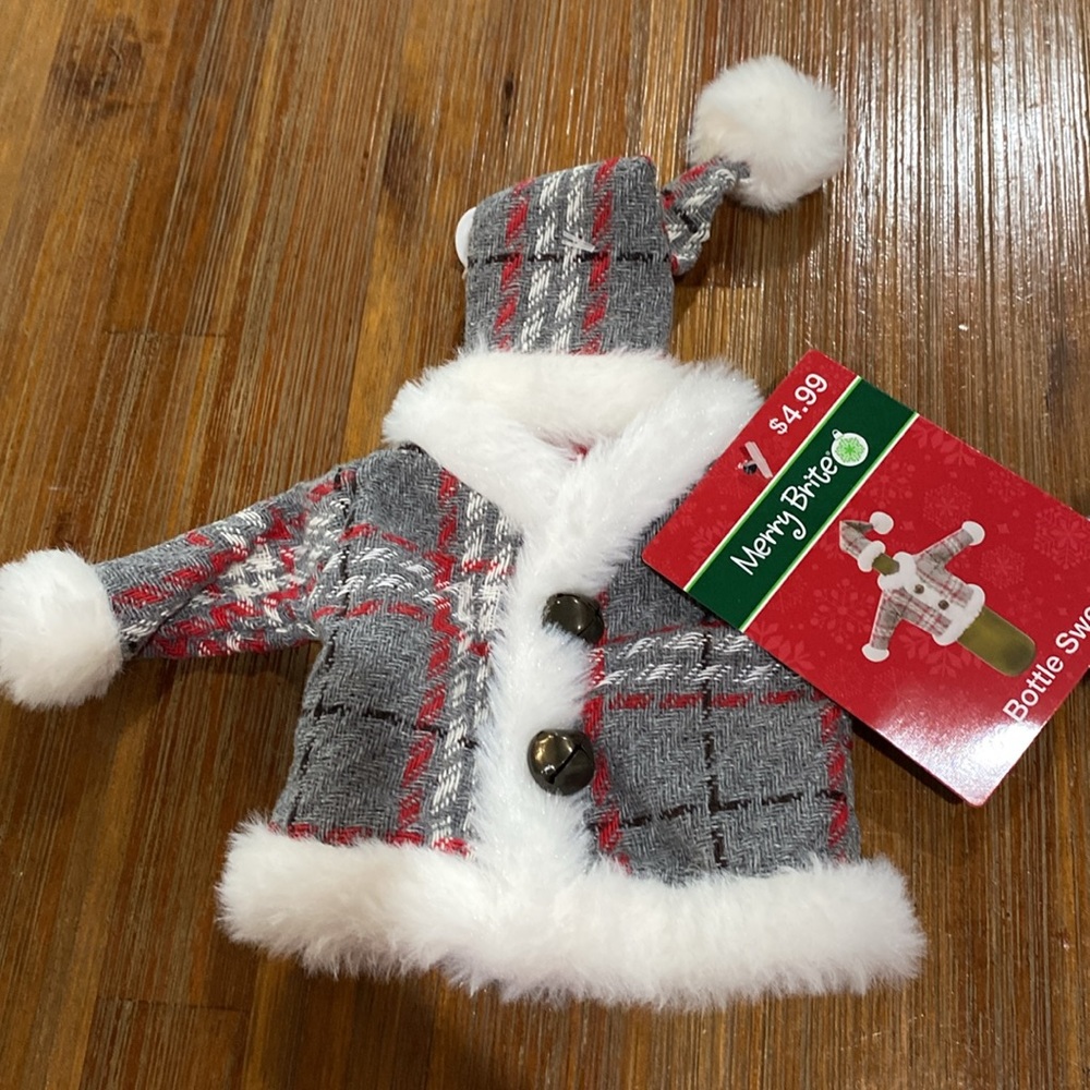 Merry Brite wine bottle sweater